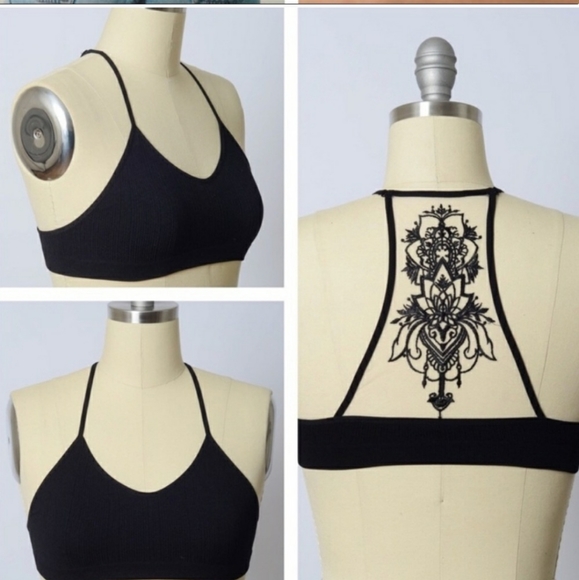 Restocked! Black Tattoo-Backed Bralette - Picture 3 of 8